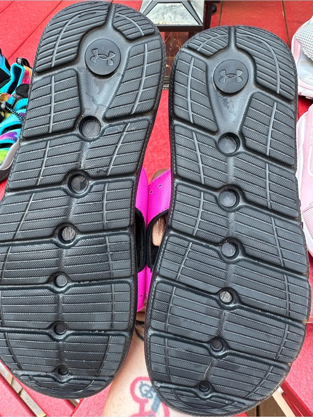 Under Armour Girls' Black & Pink Slide Sandals